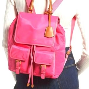 Tory Burch Quinn Pink Flap Backpack